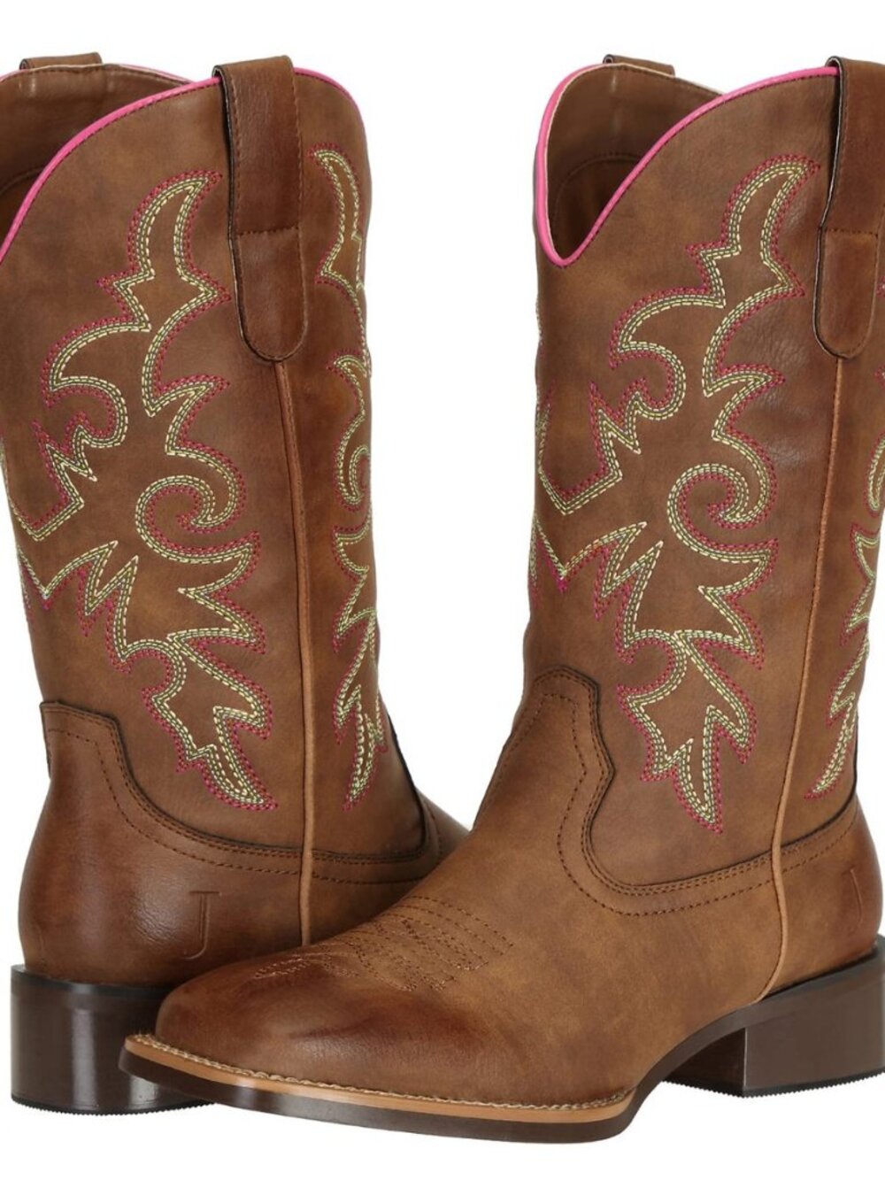 Western Wide Calf Cowboy Boots Women Wide Width Square Toe Cowgirl Boots